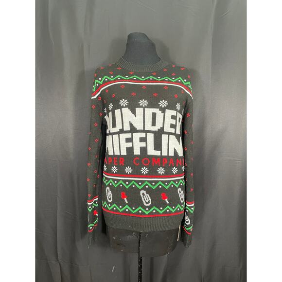 The Office, Ugly Christmas Sweater, Dunder Mifflin Paper Company Holiday Festive - Picture 1 of 7